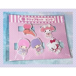 Sanrio Characters 5 Clip Set Pink My Melody Little Twin Stars Kirimichan Kuji